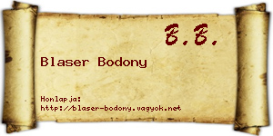 Blaser Bodony névjegykártya